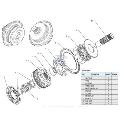 MAG-18 MAG-27 Travel Motor Parts , Msg-18 Msg-27p Msg-44 Final Drive Parts And Repair