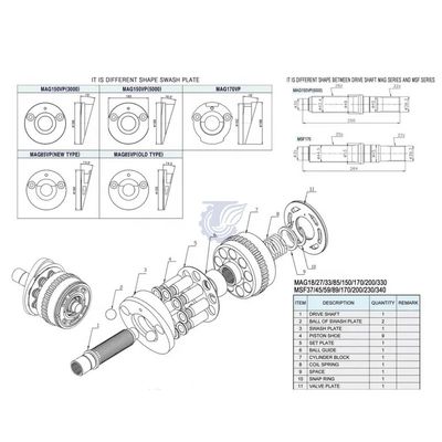 MAG-18 MAG-27 Travel Motor Parts , Msg-18 Msg-27p Msg-44 Final Drive Parts And Repair