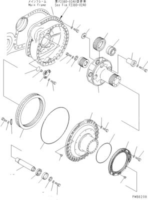 Komatsu Bulldozer D375A-3D Travel Assembly Final Drive 195-27-00414 195-27-00542 195-27-00552 195-27-00406 195-27-00405