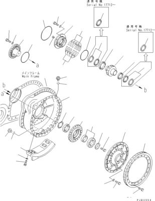 Komatsu Bulldozer D375A-3D Travel Assembly Final Drive 195-27-00414 195-27-00542 195-27-00552 195-27-00406 195-27-00405