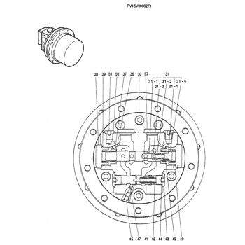 PV15V00002F1 For Kobelco SK025-2 SK030-2 Excavator Travel Assembly Final Drive Original Travel Motor Aftermarket